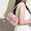 Textured Diamond Square Bag New Peach Oolong French Armpit Bag Niche Plaid Single Shoulder Crossbody Bag for Women
