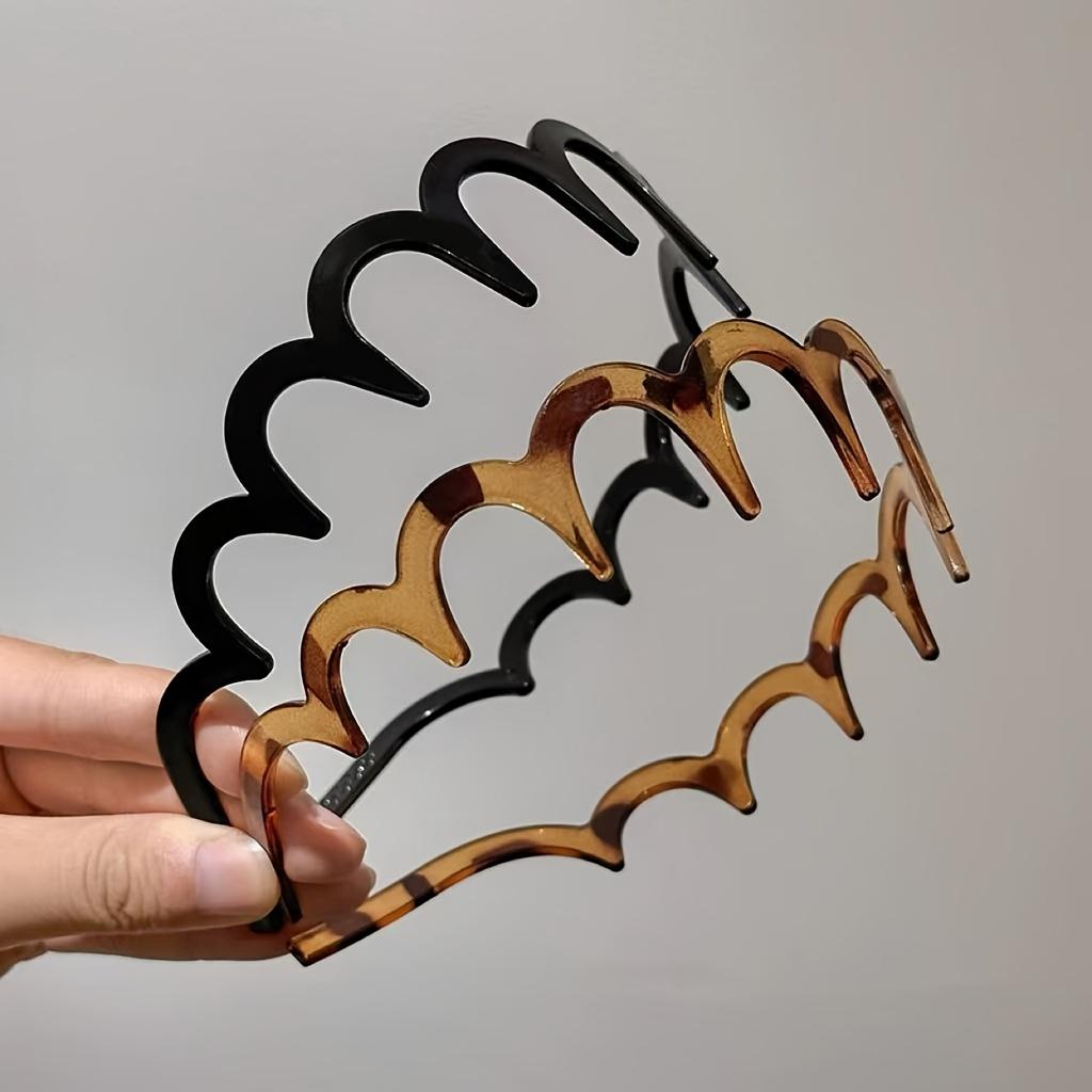 

Минималистичные пластиковые повязки для волос, богемный дизайн с сочетанием цветов, нескользящие обручи для волос для женщин, аксессуары для волос для ежедневного использования кофейный