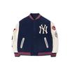 MLB Basic Logo Series New York Yankees Geometric Pattern Logo Embroidered Baseball Jacket Unisex Jackets Blue White 3AJP38016-00NYD