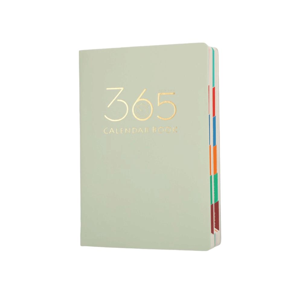Текстурированный ПУ Ежедневник 320 Листов Твердая Обложка Минималистичный Планировщик Учеба светло-зеленый