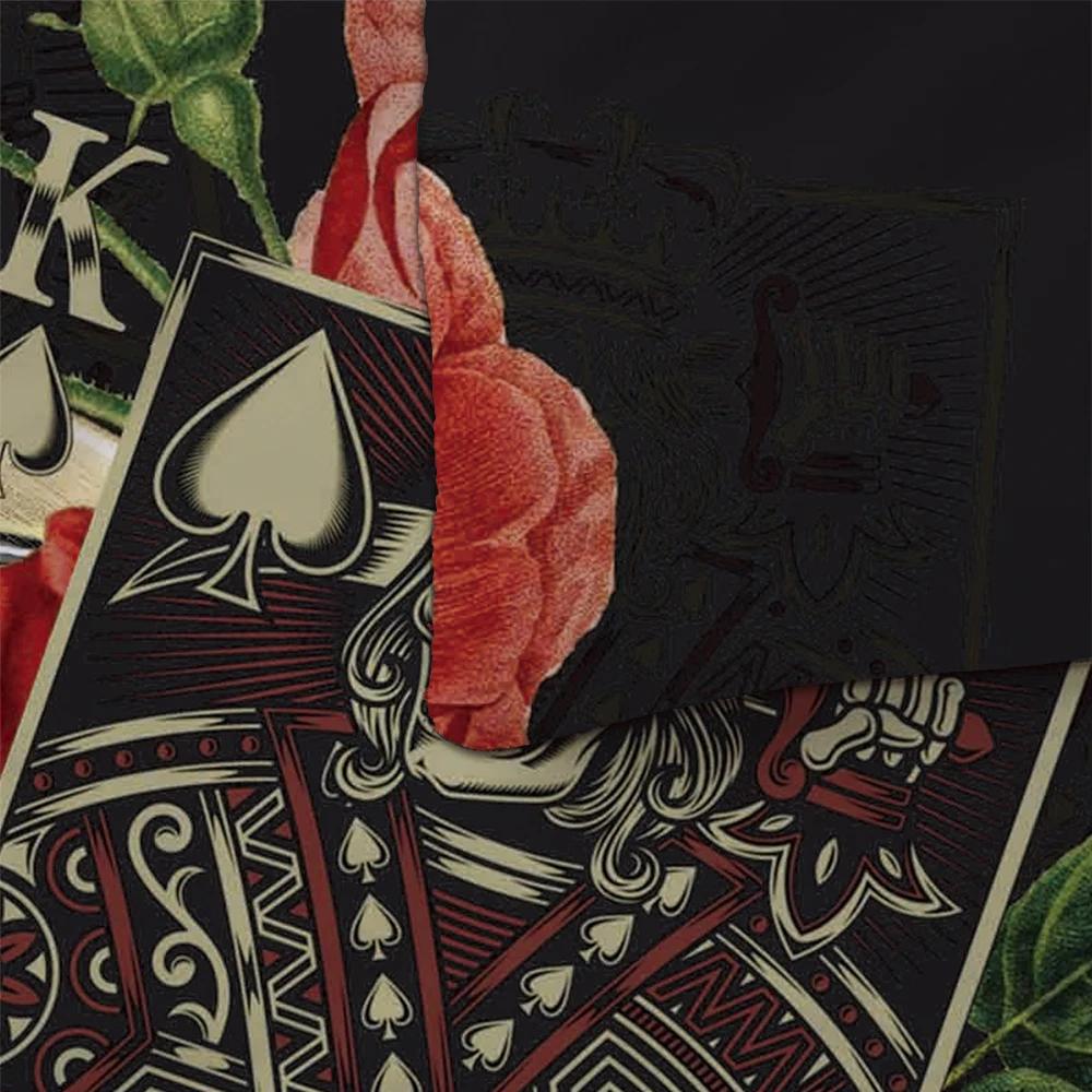 Bed Linens Reactive Printing Quality Duvetcover Set Sugar Skull King Size Comforter Set Rose Poker Bone 2/3pcs Bedding Black