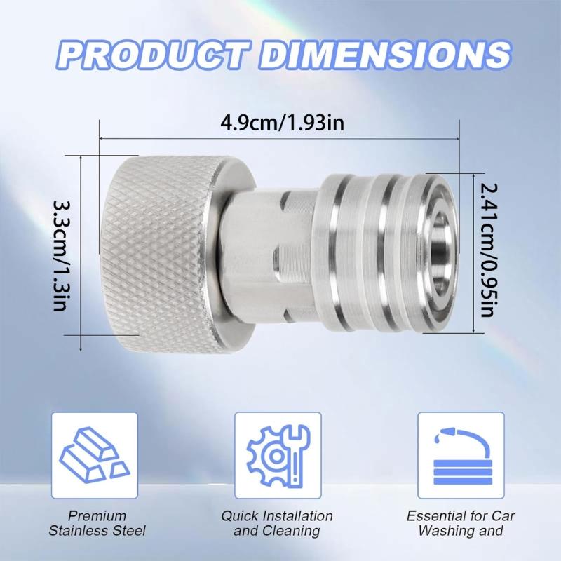 Garden Hose To Pressure Washer Adapter 3/4inch To 1/4inch Quick Connector Power Washer Connector for Car Wash Nozzle