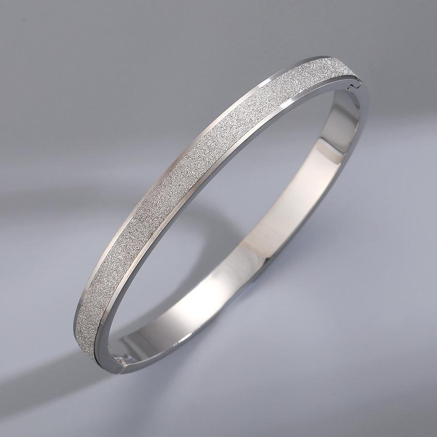 2024 Hot Trend Silver & Diamond Titanium Steel Bangle for Women