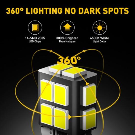 10x Super Bright T10/921/194 6500K White 14 LED RV Trailer Interior Light Bulbse