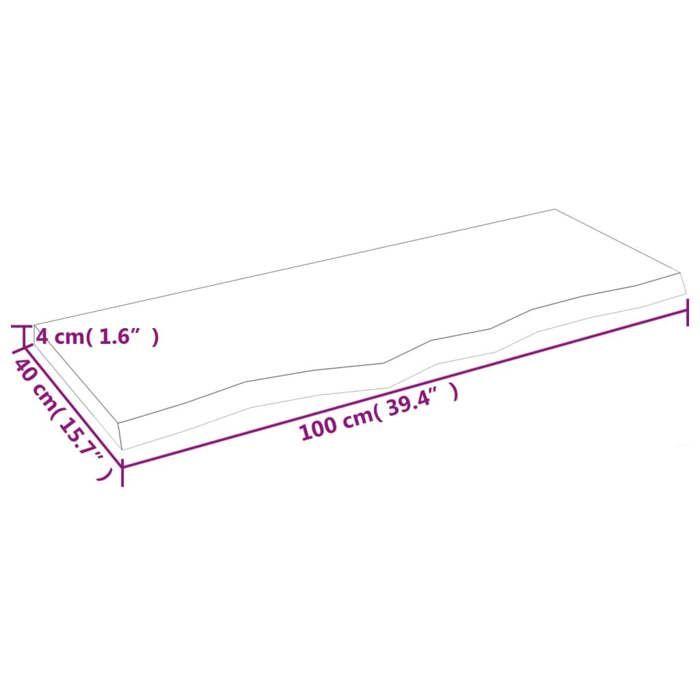 VidaXL Étagère murale marron clair 100x40x4cm bois chêne massif traité 363684
