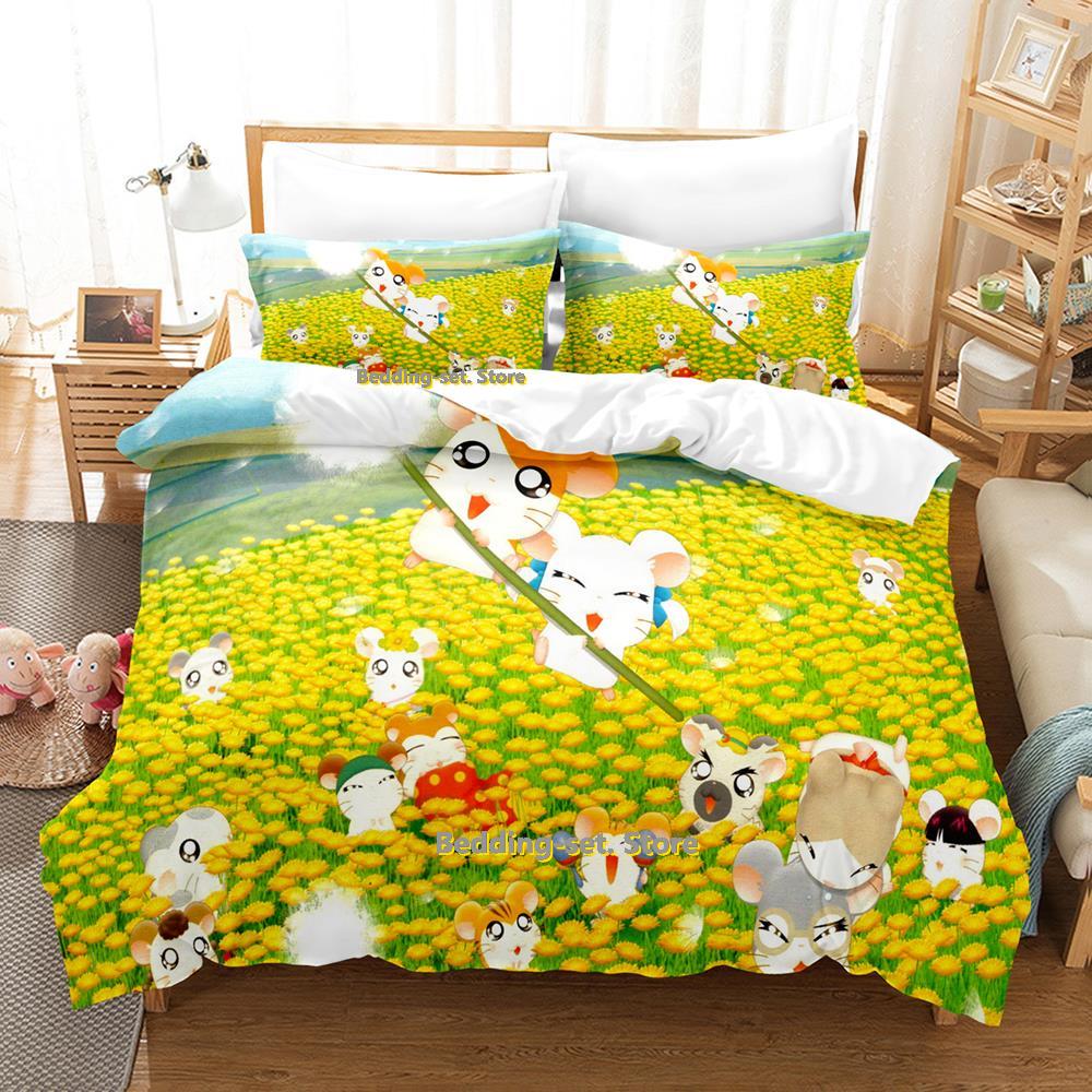 Comforter New Hamtaro Bedding Set Single Twin Full Queen King Size Bed Set Adult Kid Bedroom Three-Piece Suits 3D Print Anime Bed She