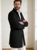 2025 European Men's Woolen Mid-Length Single-Breasted Fashion Overcoat