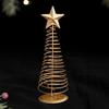 Gold Spiral Christmas Tree Decor Glittering Tabletop Tree with Star Topper for Holiday Home Office Table Centerpiece Mantel Shelf Decor