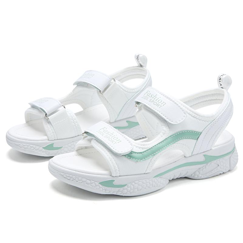 

Летние детские модные легкие уличные повседневные сандалии, женская пляжная обувь, тапочки 38 зелёный/белый