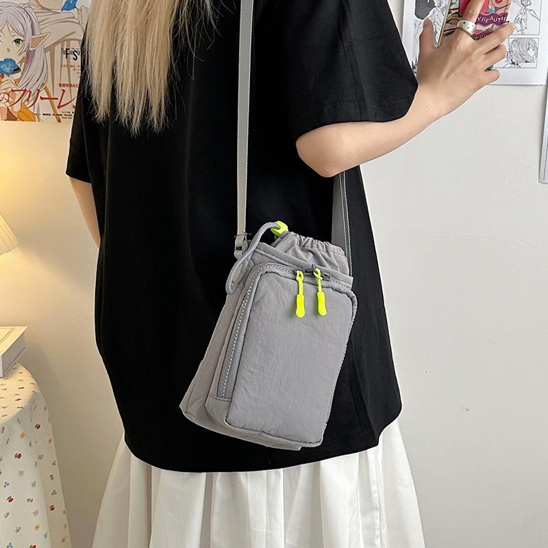 Lässige Kordelzug kleine quadratische Tasche, Sommer neue Mode Nylon Handy-Tasche, minimalistischer Stil Trend Umhängetasche