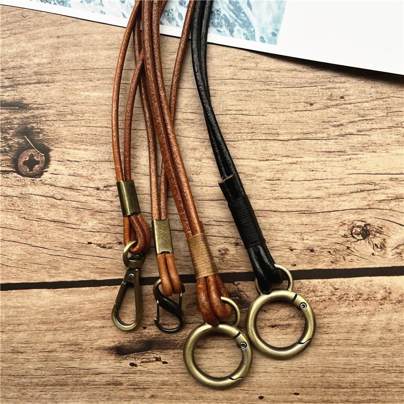 Originální kožený pásek na krk pro mobilní telefon Držák na klíče Lanyard na klíče Držáky na ID odznaky Pásky na krk pro telefon s kroužkem na klíče Pro iPhone