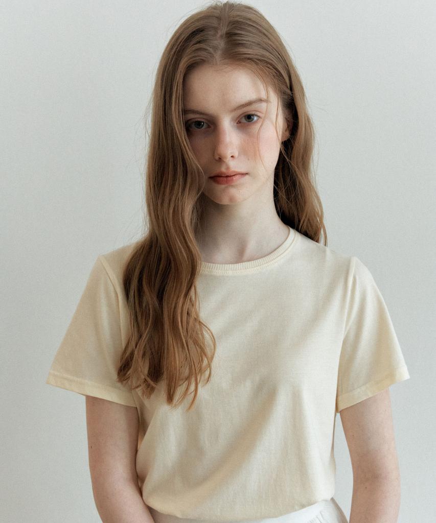 YUPPE Basic Tencel T-Shirt_Cream