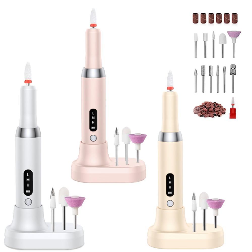 

Rechargeable Electric Nail Grinder With 3 Speeds Manicure Pedicure Tools Salon Use білий