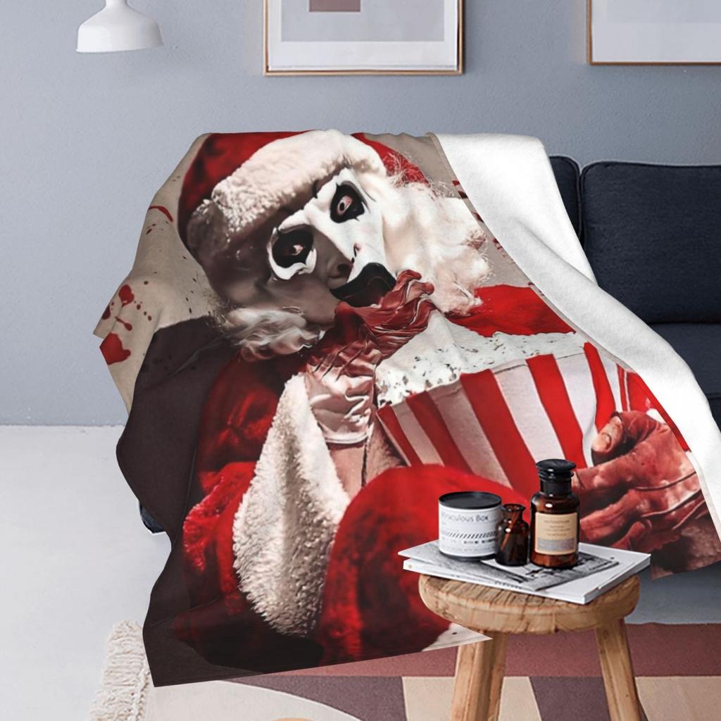 Terrifier Christmas Santa Terrifier 3 Blanket Flannel Spring/Autumn Multifunction Ultra-Soft Throw Blankets for Bed Bedspread