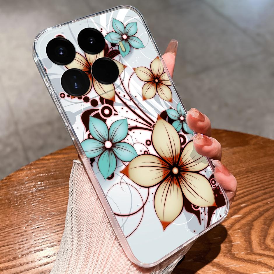 Case For Xiaomi17T 17Ultra Beautiful Flower Astronaut Anti-Fingerprint Transparent Shell For Xiaomi 17T 17 Ultra Coque Funda