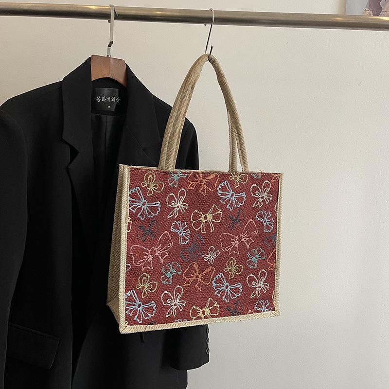 Women's bag spring new trend shoulder bag large capacity cotton and linen fashion work commuter tote bag