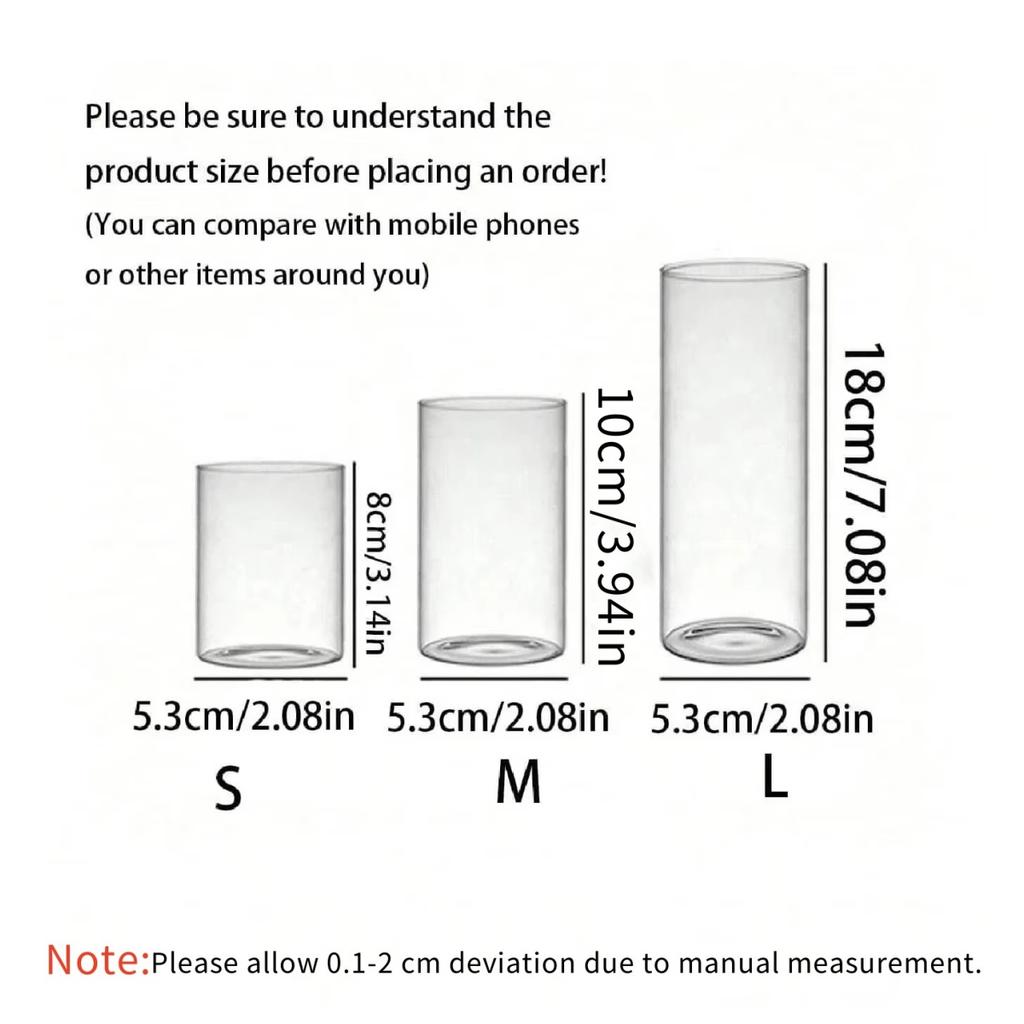 Large capacity Cylinder Wedding Glass Cup Candlestick Straight Tube Glass Vase Dining Table Candle Decoration Art Storage Jar