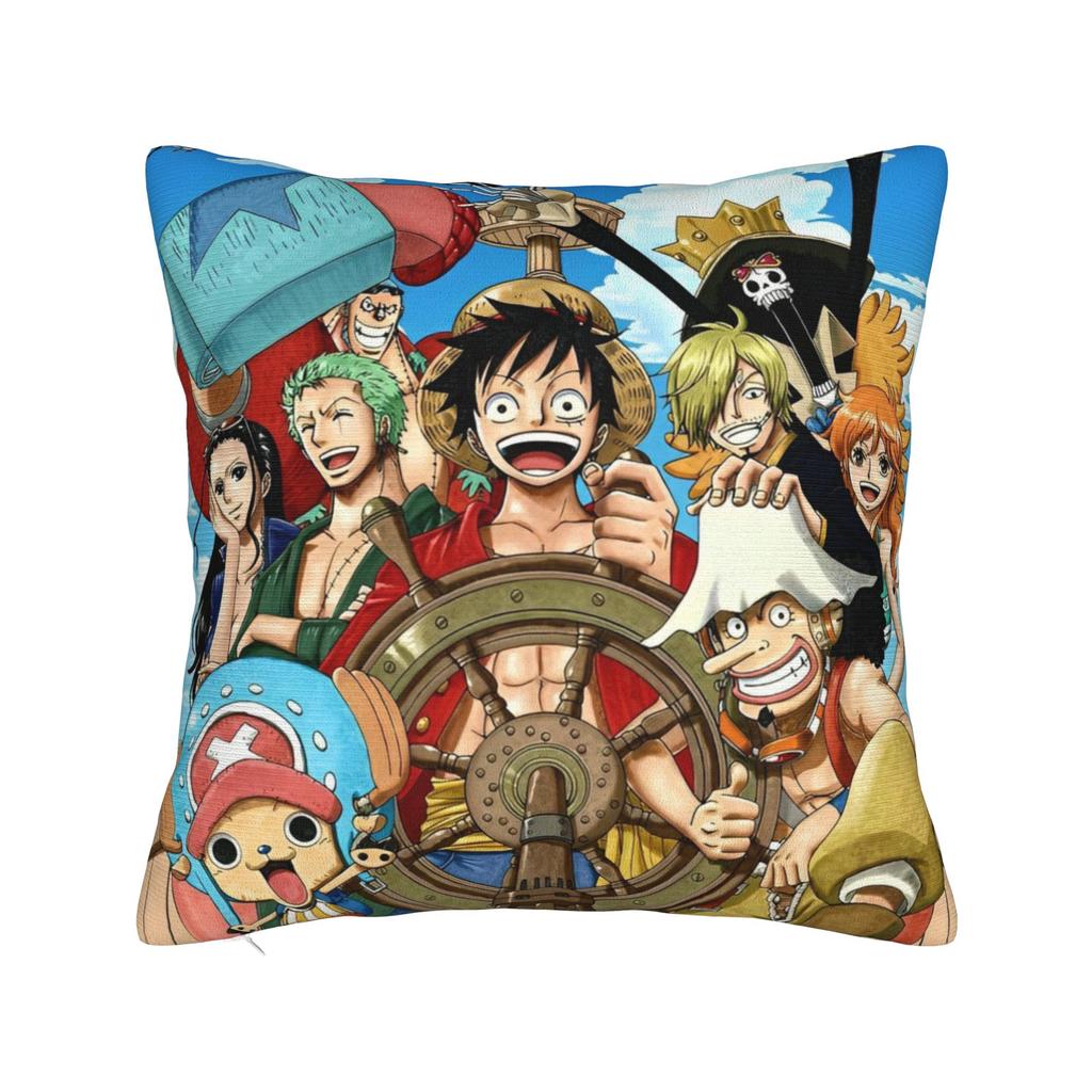 Luffy Anime Square Pillow Case Cushion Covers Awesome Polyester Decorative Throw Pillow Case Cover for Home x