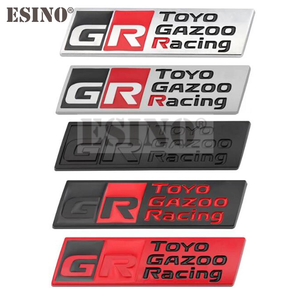 RE1Car Styling Gazoo Racing GR 3D Car Front Grill Zinc Alloy Badge Adhesive Metal Emblem Decal for Toyota Supra AE86 GT86 Corolla