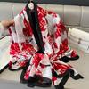 Fashion Printed Letters Hangzhou Silk Imitation Silk Lady's Temperament Long Towel Versatile Sun Protection Thin Style Warm Spring and Summer