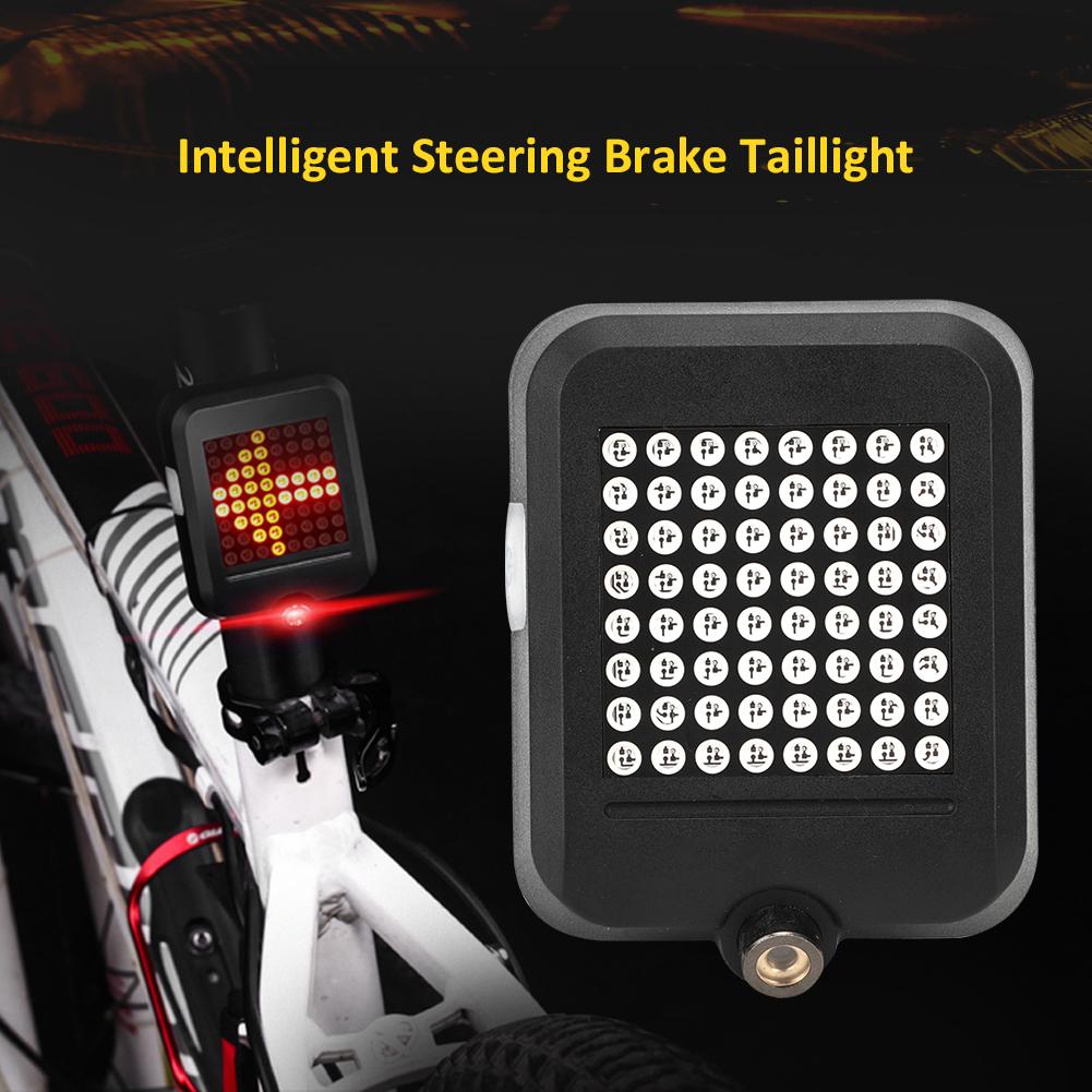 Intelligent USB Charging Bike Warning Tail Light   Turn Signal Lamp Cycling Equipment