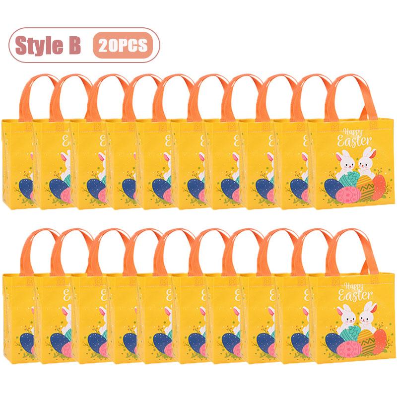 4-40PCS Easter Themed Non Woven Bags Collection Holiday Gift Bags Valentines Party Packaging Shopping Tote Waterproof Decor