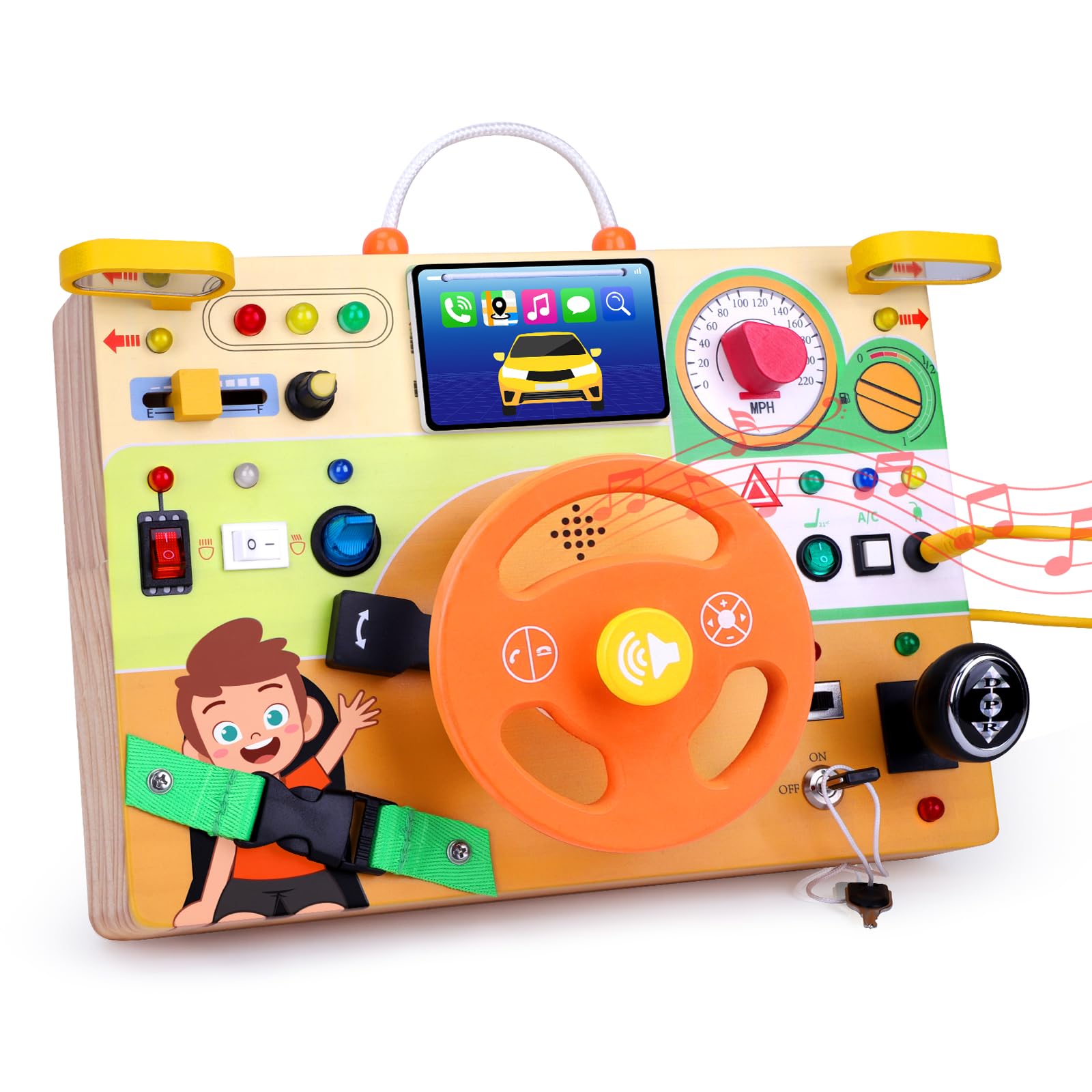 

Монтессори Бизиборд Сенсорная игрушка для малышей в возрасте Дорожный Идеальный подарок для детей с Бизибордом v6 1+, Активность, Рождество/День рождения Аутизм,