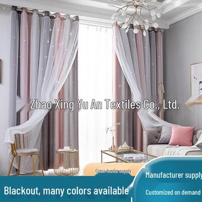 Verdunklungsvorhänge mit Farbverlauf-Sternenmuster und Gazeschicht