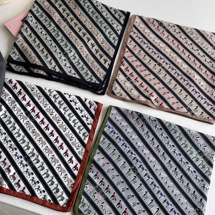 Pony Belt Printed Large Square Scarf Soft and Skin Friendly Shawl Breathable Neck Scarf Silk Scarf for Women