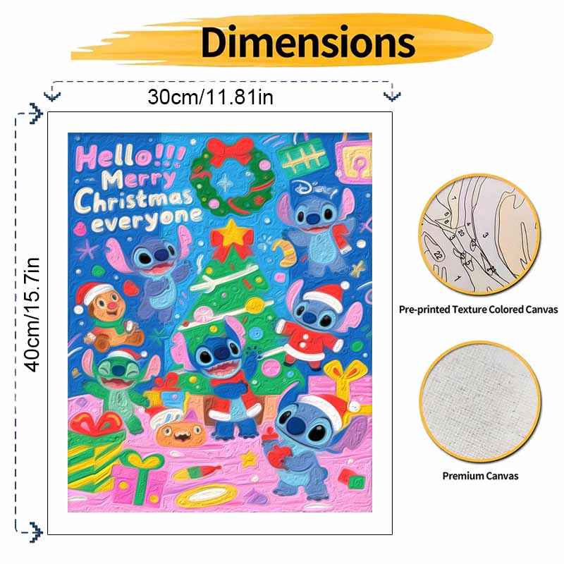 Disney oil painting painting art handmade painting kit handmade stitch christmas tree home decoration birthday gift