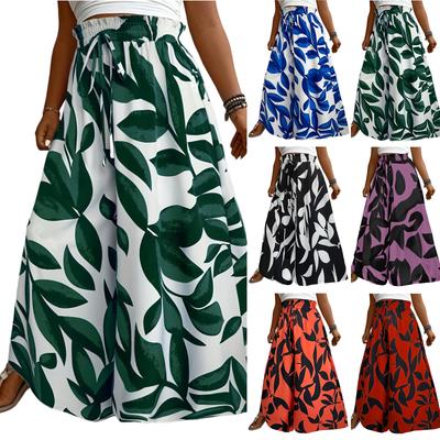Ladies Casual And Elegant Printed Loose Trousers And Wide-leg Culottes