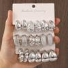Foreign Trade Hot-selling Explosion Geometric Shape Water Drop Earrings Set CCB Exaggerated Earrings Elegant and Versatile