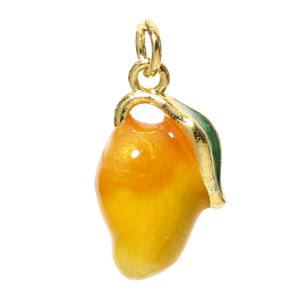 1PC 3D Brass Charms Fruit Banana Watermelon Pendant 18K Gold Plated Strawberry Lemon Enamel Charms For Necklace Jewelry Making