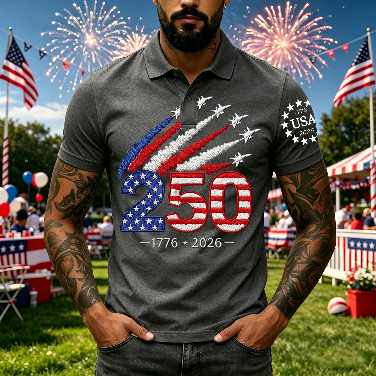 

Men s Casual Short Sleeve Polo Shirt Independence Day Print Lightweight Breathable Comfortable Fit Summer Top M