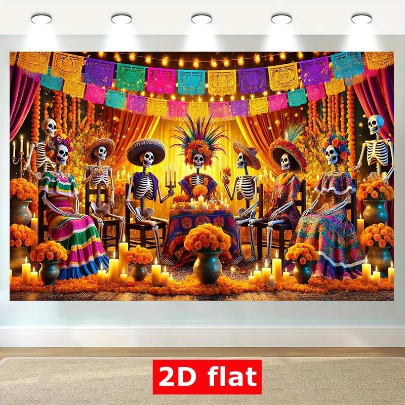 2D Flat Items for the Celebration of All Souls' Day, Made of Polyester, Party Banner, Suitable for Various Festival Occasions