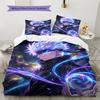 Satoru Gojo Pattern Bedding Quilt Set  Home Decoration  Gift (1 * duvet cover + 2 * pillowcase  without core)