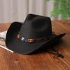 Panama Hat Beach Hat British Wide Brim Top Hat Temperament Men's and Women's Card Vacation Straw Cowboy Hat