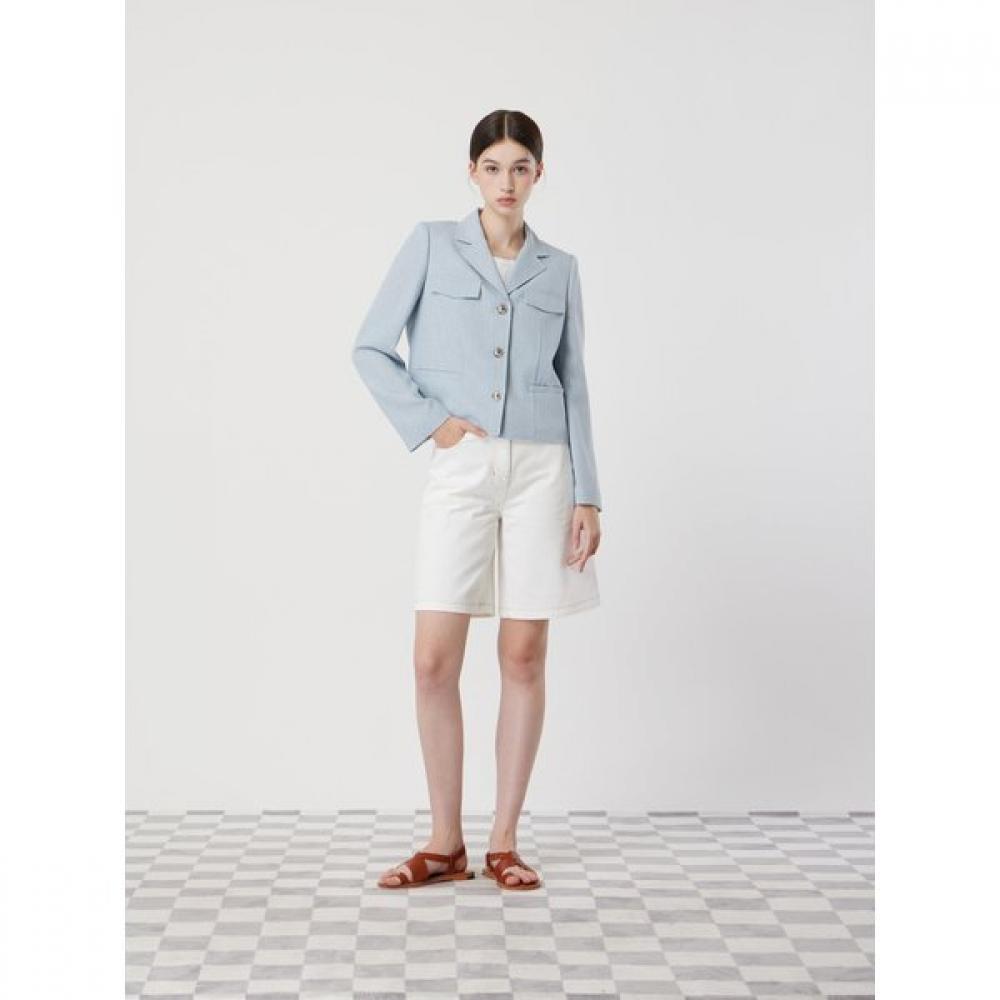 

Cc Collect 3 Button Single Tweed Jacket C252msf333 LB (light blue)/66