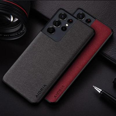 Capa para Samsung Galaxy S21 Ultra S21 FE S21 Plus Capa de couro têxtil premium para Samsung Galaxy S21 Ultra FE Plus