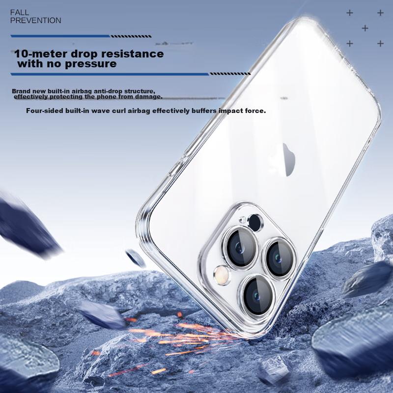 Pisen Ultra-Thin Case for Apple IPhone 15 Pro, Transparent with Built-In Camera Lens Protector, Full Lens Protection, Dustproof, Soft And Wome
