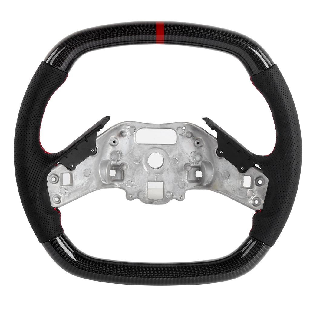 Custom Carbon Fiber Steering Wheel Nappa Perforated Leather Fit for Chevrolet Corvette C8 2020+