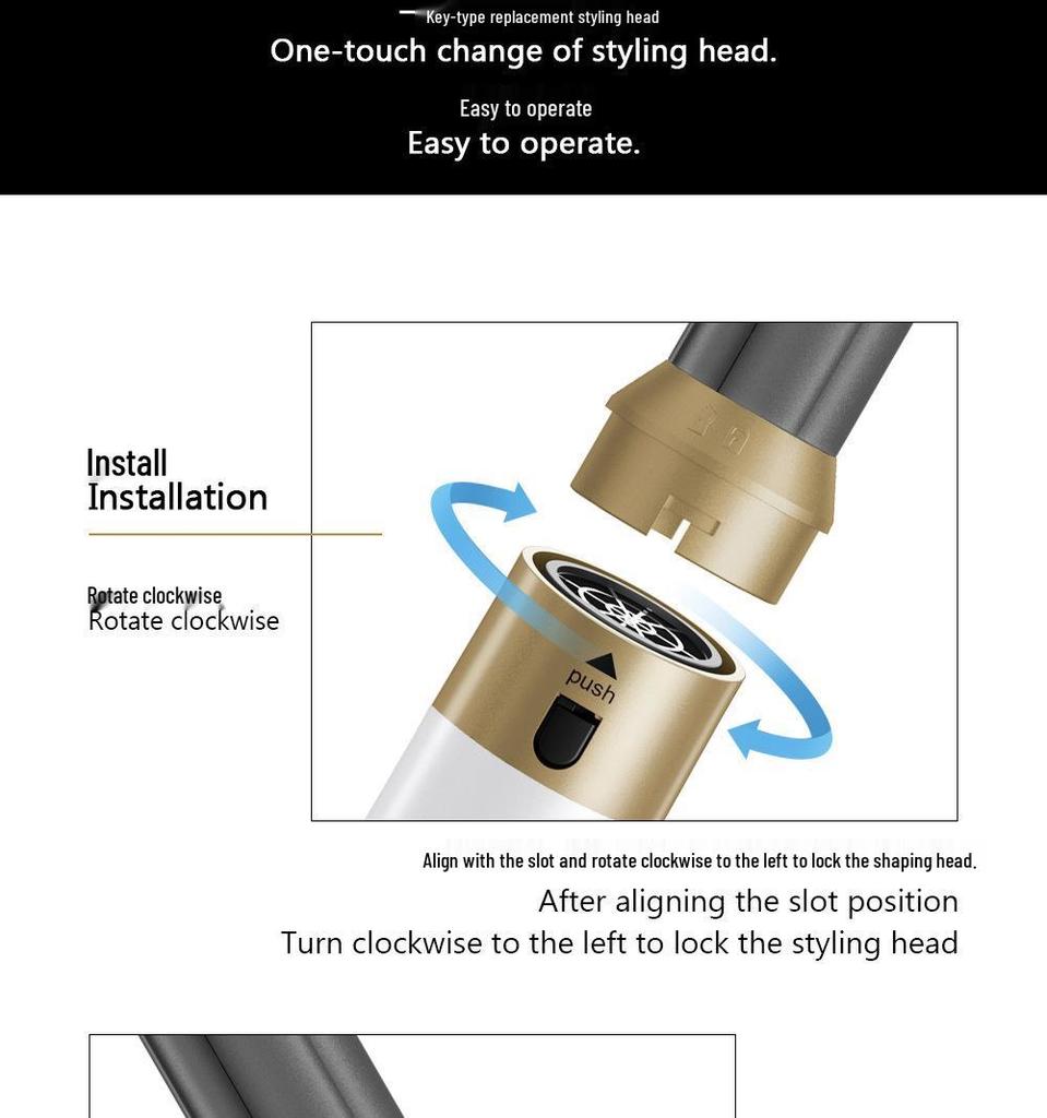 Zes-in-één Hoge Snelheid Hete Lucht Borstel: Multifunctionele Krul- & Stijltang Haardstyling Set