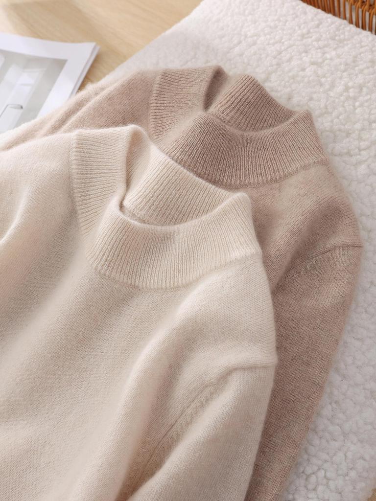 Autumn/Winter Boys' Cashmere Half-High Collar Pullover Sweater - Korean Style Knitwear for Children