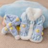 Autumn and winter dog clothes, thickened warm, quilted cotton pockets, traction cat pets, bear four-legged cotton-padded clothes, dog clothes.