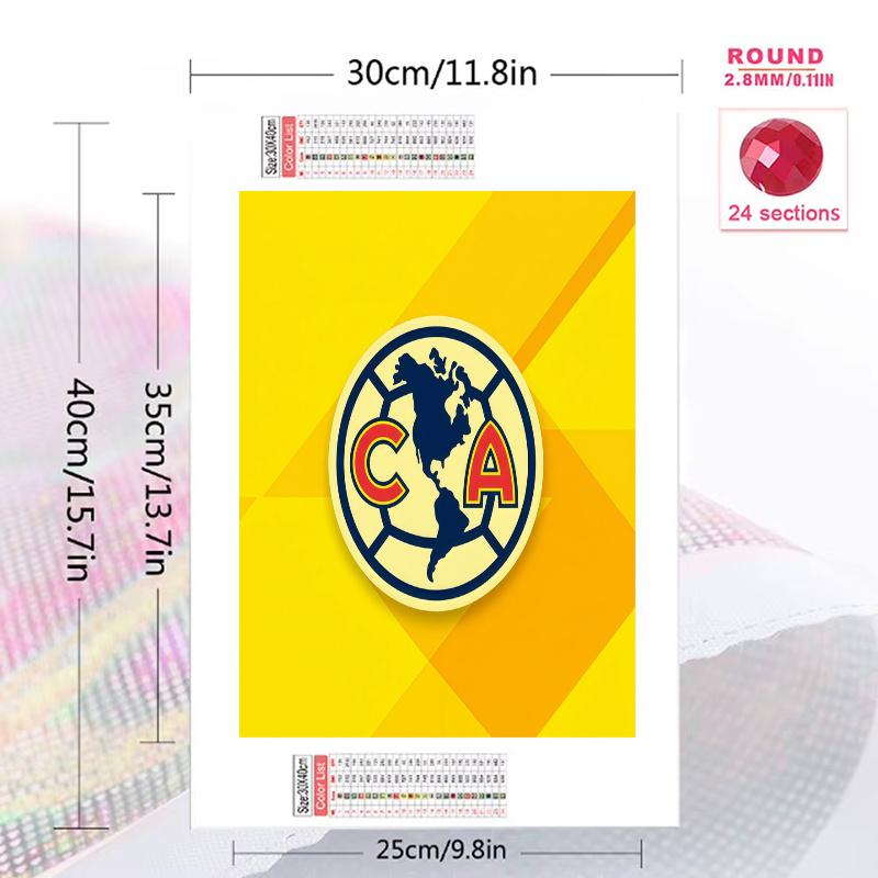 Club América 100% Round Full Drill 5D DIY Diamond Painting Embroidery Cross Stitch Rhinestone Décor