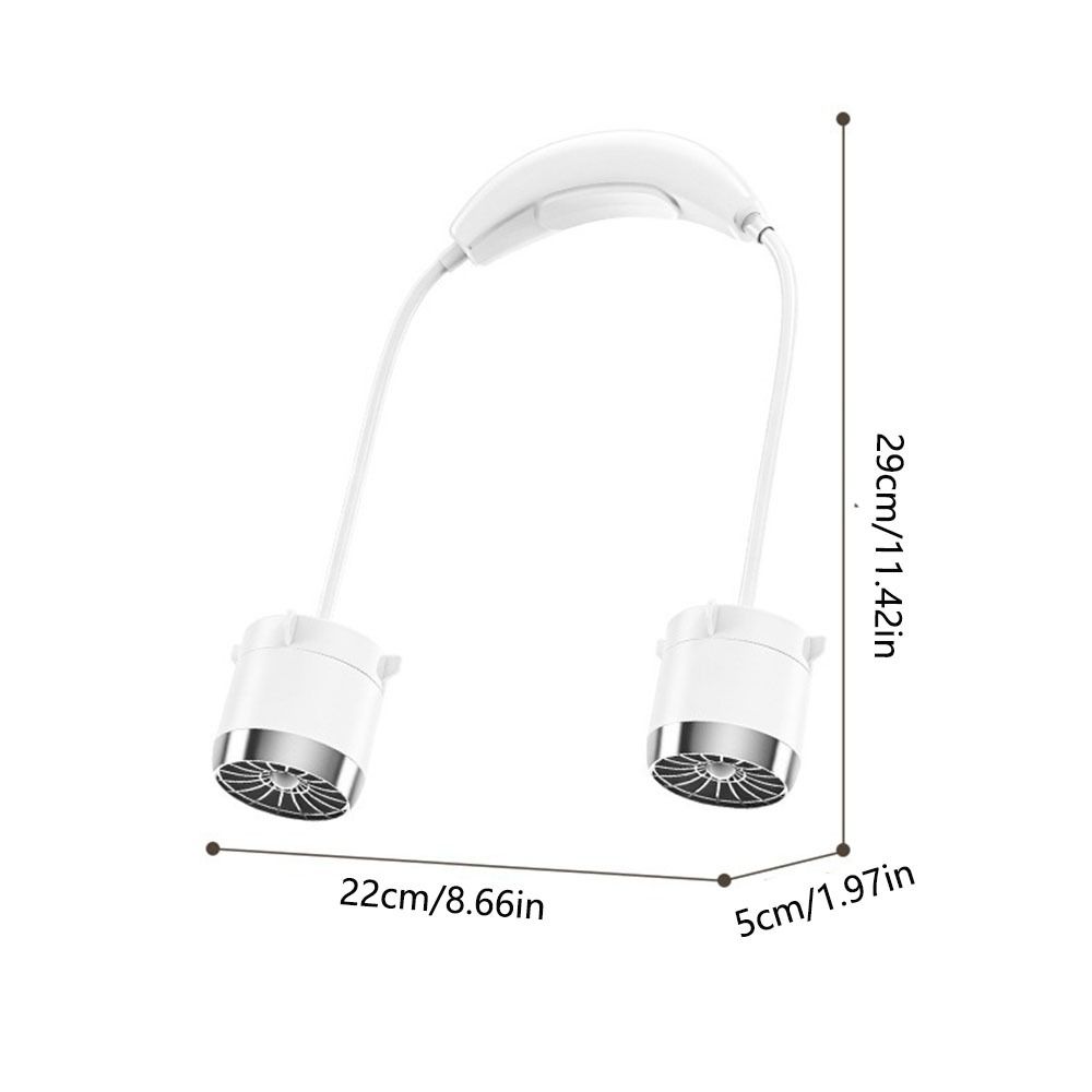 360° Bendable Neck Electric Fan USB Rechargeable Around Neck Cooler Hanging Neck  Fan  Lazy People