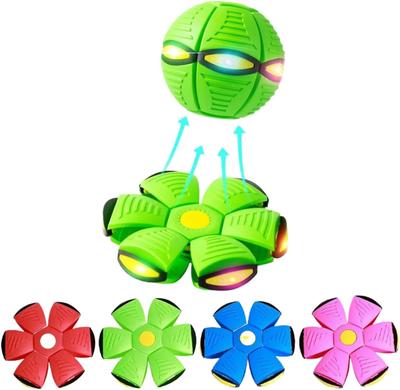Non-Toxic Glowing Up Magic Saucer Ufo Ball Squishy Transformable Bouncing Ball Toy With 6 Light Parent-Child Interactive Kids Gift