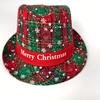 1pc Men'S Christmas Santa Hat with Plaid & Snowflake Patterns, Red/Green Tartan Design, Wide Brim & Poinsettia Bow - Festive Party Costume Accessory