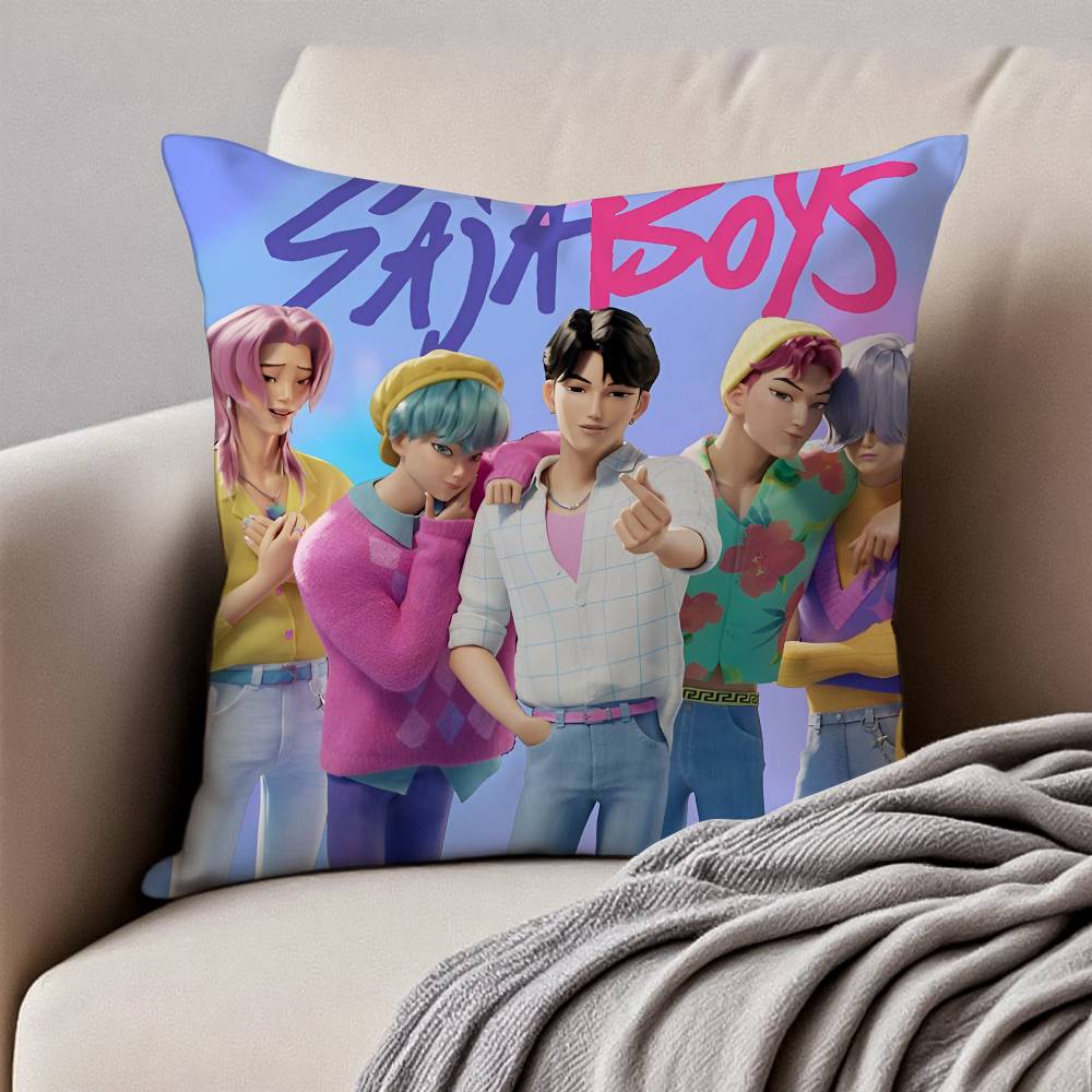 Movie S-Sajas B-Boys Pillow Case Anti-Dustmite Pillowcase Invisible Zipper Silky Short Plush Sofa Cushion Cover