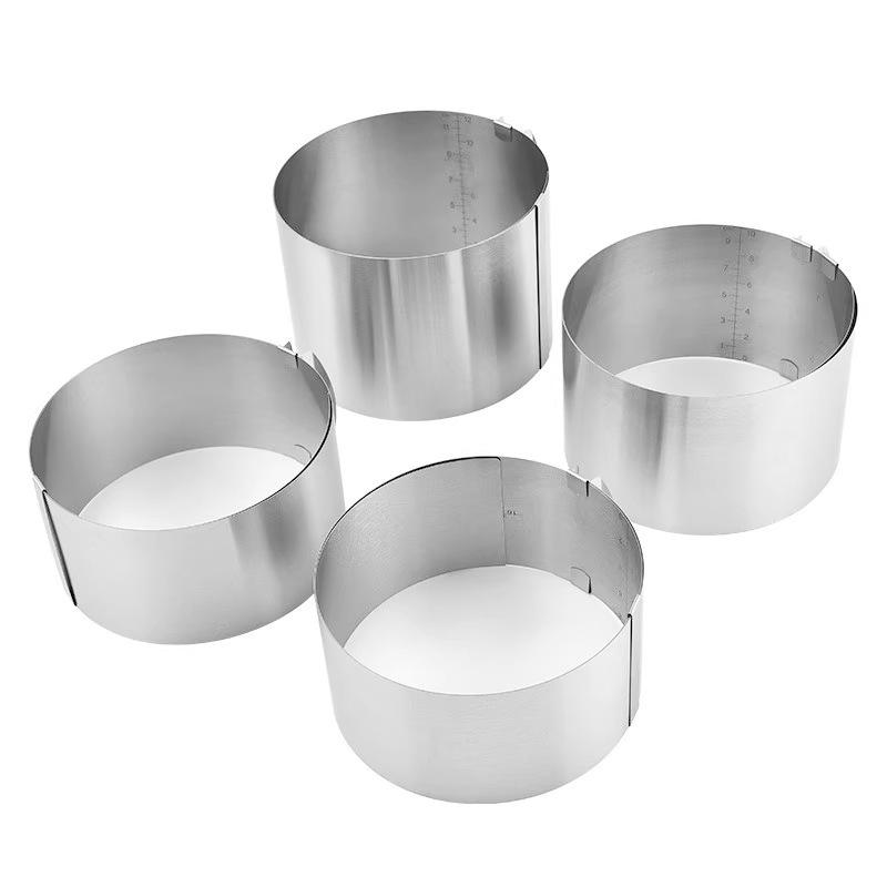 Teleskopisk 4-tommers Liten Sirkulær Justerbar Mousse-ring i Rustfritt Stål 6-10 5CM Høy Kakeform Bakeform Kakeform Kakeverktøy